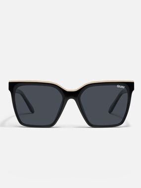 Quay Australia Black Frame Sunglasses with Gold Trim